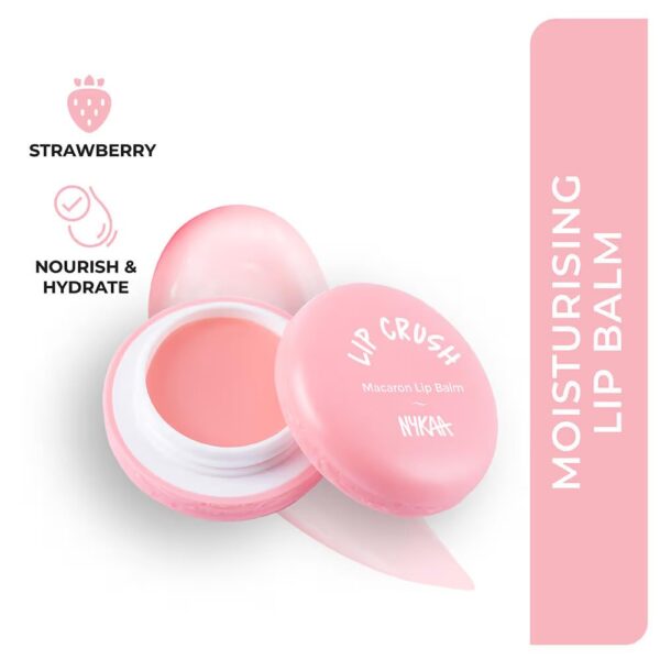 Nykaa Lip Crush Macaron Lip Balm - Strawberry (Pack Of 1) - Image 4