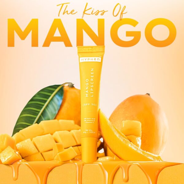 Hyphen Mango Lip Balm SPF 50 PA++++ | 2% Kojic Acid Brightening Lip Balm for Dark & Pigmented Lips | 1% Vitamin E & Vitamin C | Moisturizing SPF Lip Balm for Dry Lips - 10 g - Image 7