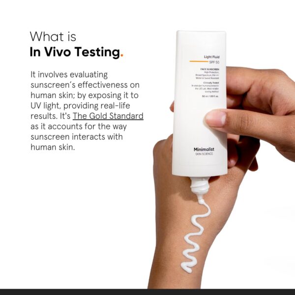 Minimalist Light Fluid Sunscreen SPF 50 for Oily Skin (PA++++) | Clinically Tested in US| No White Cast | Broad Spectrum | Lightweight, Water & Sweat Resistant | For Women & Men | 50ml - Image 8