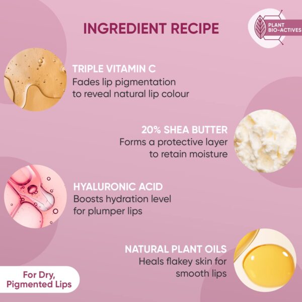 Dot & Key Lip Plumping Mask With Vitamin C + E For Naturally Glowing Lips, Fades Lip Pigmentation, Smoothes Flaky & Dry Lips, Lip Mask For Soft, Smooth & Plump Lips (Wild Berries & Pomegranate) 15ml - Image 3