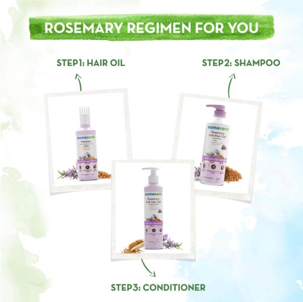 Mamaearth Rosemary Anti-Hair Fall Shampoo with Rosemary & Methi Dana for Reducing Hair Loss & Breakage | Gives up to 94% Stronger Hair | Up to 93% Less Hair Fall |Sulphate Free Shampoo |For Men and Women | 600 ml - Image 6