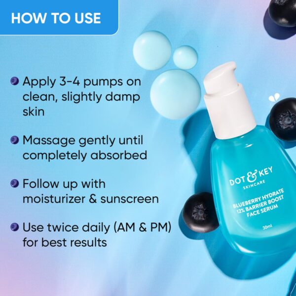 Dot & Key Blueberry Hydrate 12% Barrier Boost Serum with 7 Ceramides | Niacinamide & Hyaluronic Acid, Reduces Dark Spots, Brightens Skin, Provides Intense Hydration & Repairs Skin Barrier | 30ml - Image 7