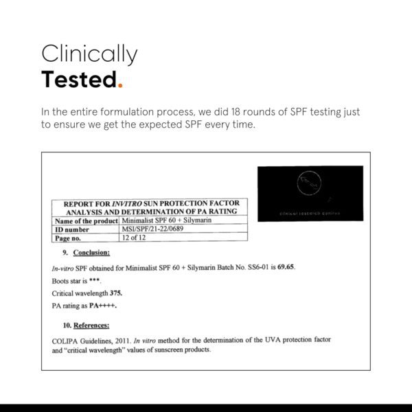 Minimalist Sunscreen SPF 60 PA ++++ | Pregnancy Safe | For Sensitive Skin | Broad Spectrum Sunscreen SPF 50+ With Potent Antioxidants & Advanced Filters | No White Cast, Non Irritant | 50 gm - Image 6